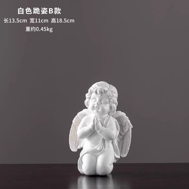 Europa retro niña ángel figura decoración artística artesanía escultura de yeso modelo decoración