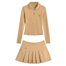 24424-�������ŮװPOLO��ײɫ�廨����T��+���ް���ȹ��װŮʽ