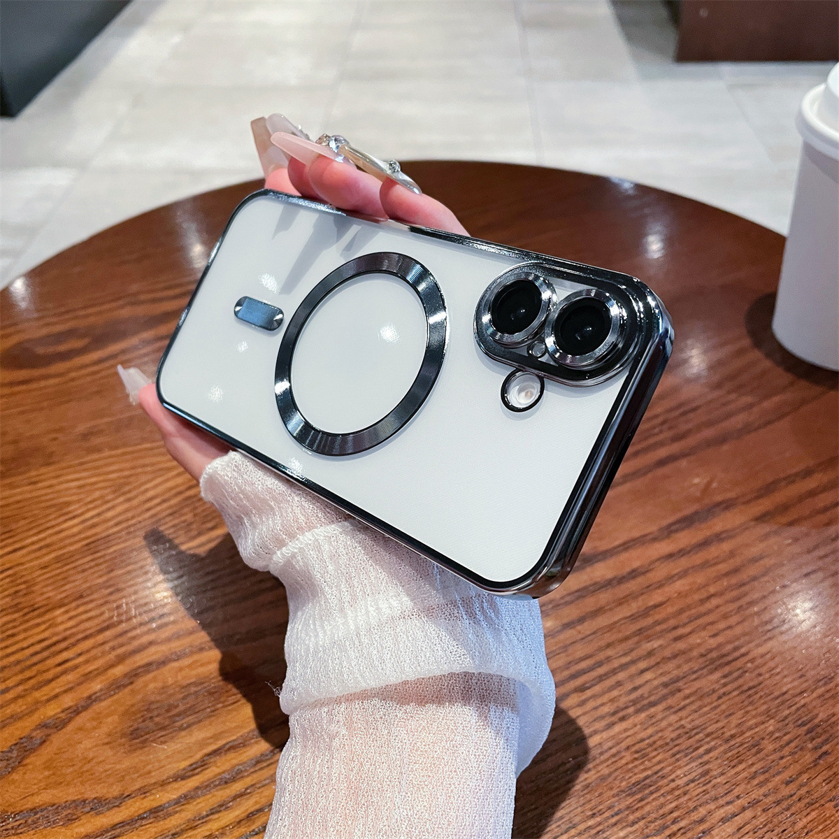 Funda para iPhone 17 con galvanoplastia y adhesión magnética MagSafe, compatible con Apple 16 Pro Max, cubierta transparente de cobertura total 15.