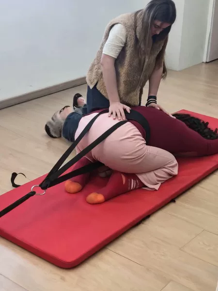 Yoga Pilates Pelvic Correction Belt, Thermal Melting Belly Slimming Pelvic Correction Belt, Lumbar Stretching Belt, Hip Tightening and Butt Lifting Belt