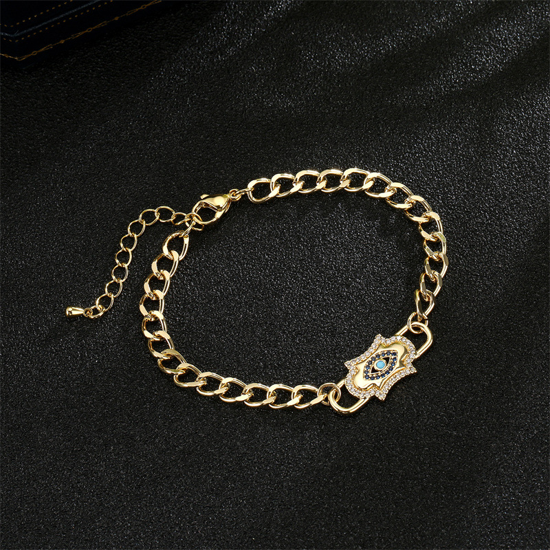 Fashion Palm Copper Bracelets Plating Zircon Copper Bracelets