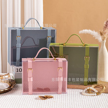 新款亚克力手提商务伴手礼回礼盒伴娘伴郎婚庆实用透明礼物盒批发