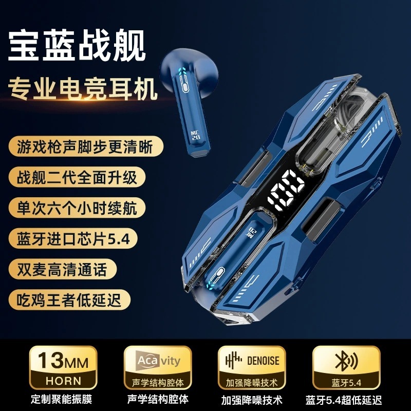 新しい Bluetooth ヘッドセット F20 長寿命戦艦デジタル ディスプレイ e スポーツチキンキングゲームヘッドセットノイズリダクション通話|undefined
