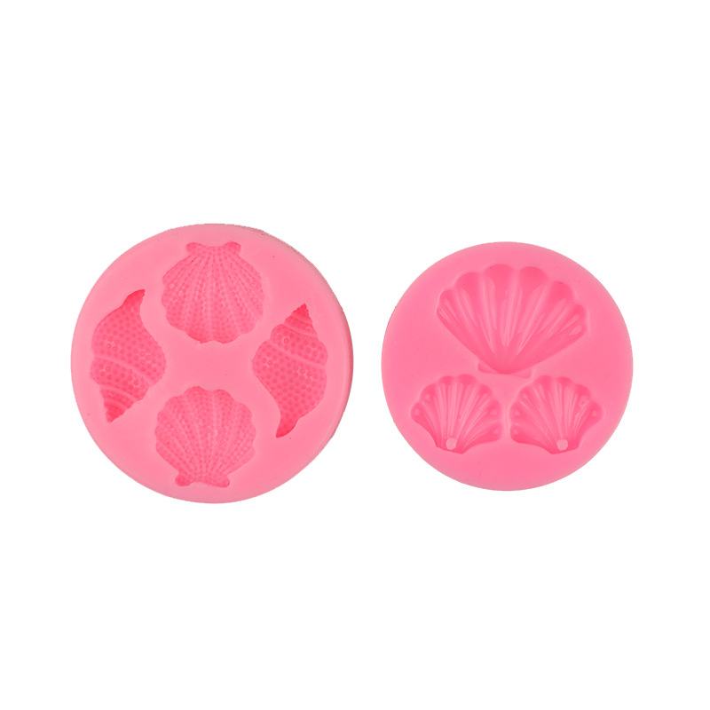 Tema marino serie molde de silicona concha de arcilla epoxi molde de yeso hornear decoración de la torta