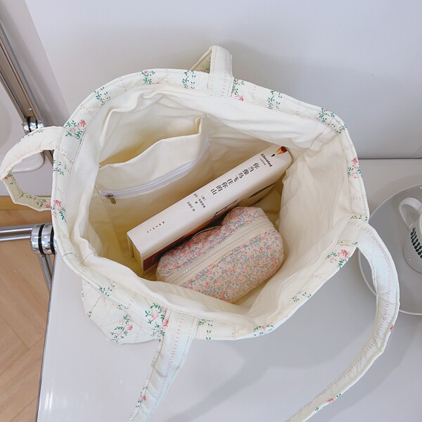 Capacious quilted one-shoulder bag