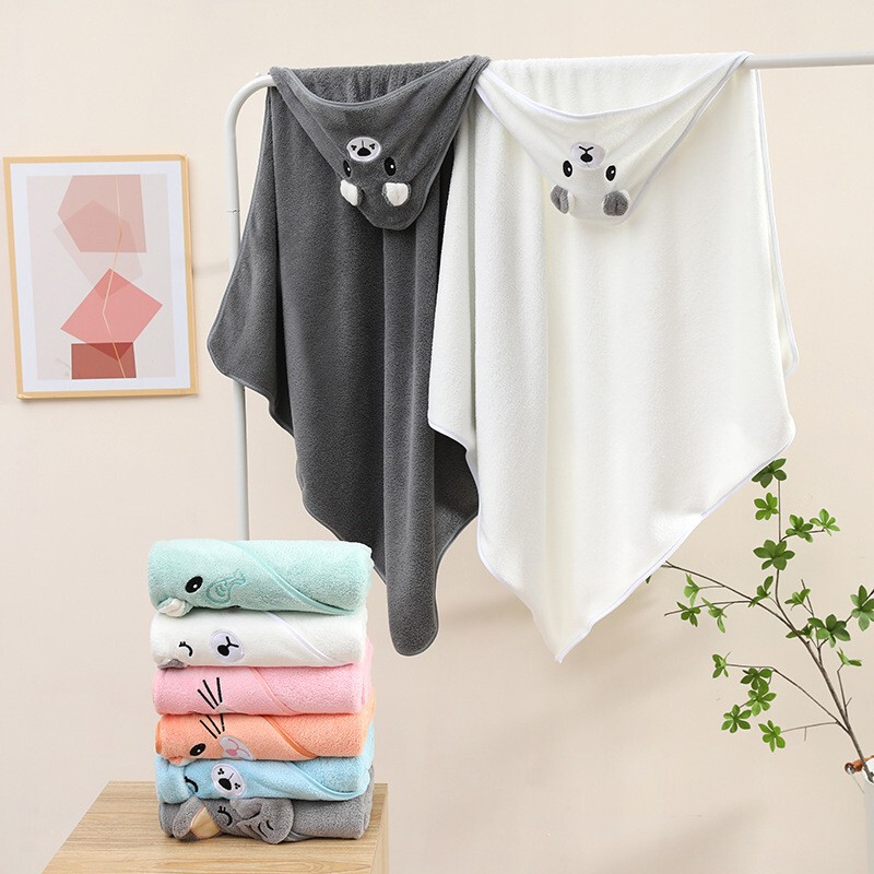 Newborn Baby Bath Towel Bathrobe Autum Boy Hooded Cloak Can Be Worn with Water-Absorbent and Quick-Drying Baby Girl Towel Category a