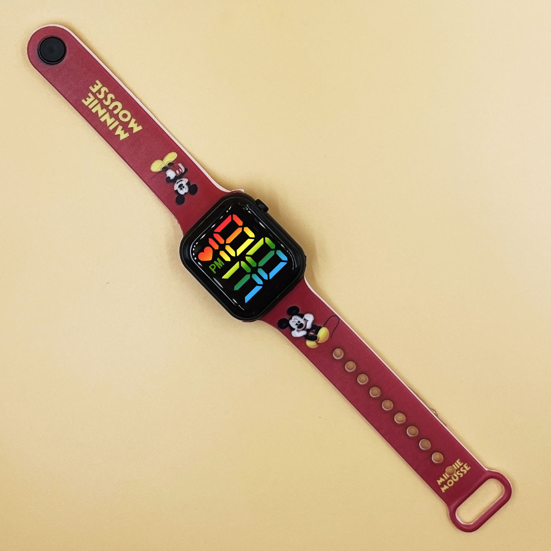 El comercio exterior de impresión en color de dibujos animados LED reloj electrónico color fresco luz botón digital niños estudiante reloj fuente de fábrica