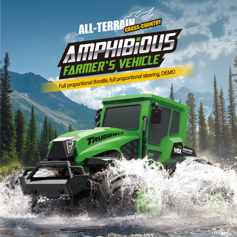 Cross-Border New Product: Full-Scale Amphibious Remote Control Vehicle, All-Terrain Four-Wheel Drive Off-Road Climbing Vehicle, Farmer Toy Car