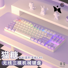 猫糖无线蓝牙机械键盘87键三模电竞游戏办公电脑平板笔记本2.4