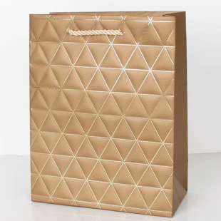 Y-2 Large Gold-Stamped Business Gift Bag, Deep Embossed Thickened Gift Bag, Vertical Handbag, Paper Bag for Commercial Use