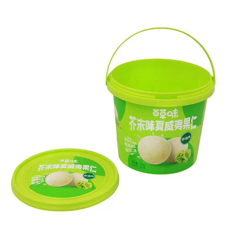 WOW膜内贴标食品包装桶饼干糖果巧克力塑料桶透明储物桶圆形