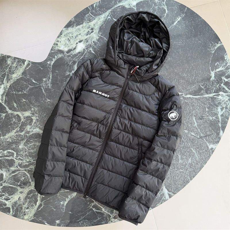 Unisex Couple's 26 Fall/Winter New Mammoth Lightweight Ribbed Hooded Duck Down Jacket Windproof and Warm Coat