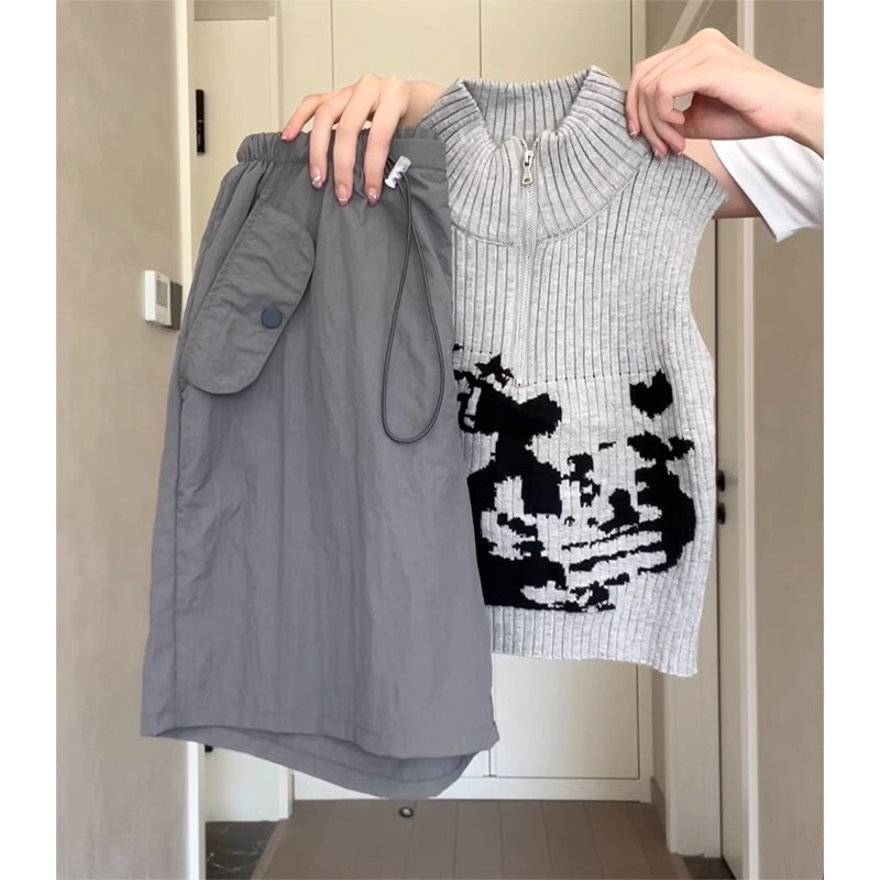 2026 New Style Work Shorts for Women, Summer Thin High-Waisted Casual Wide-Leg Five-Point Pants, Quick-Dry American-Style Sports