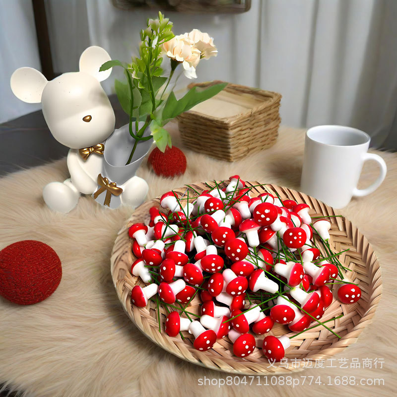 Simulation Plant Foam Small Mushroom Mini Color Mushroom Micro Landscape Pot Landscaping Props Christmas Decoration Ornaments