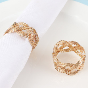Europe and the United States cross-border braided metal woven napkin ring hotel table handmade creative hotel table decoration wholesale