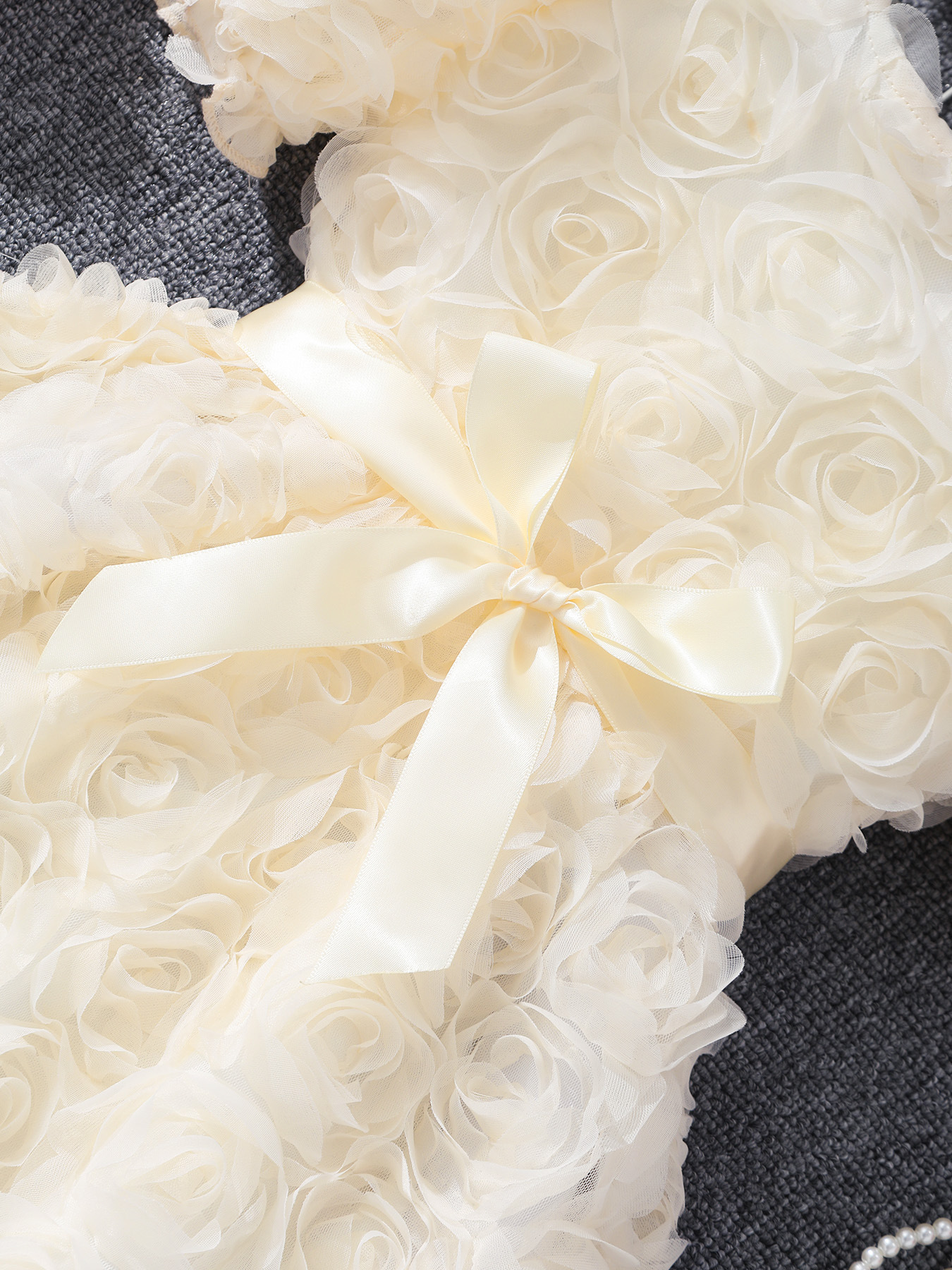 Vestido de niña (pequeño), vestido de fiesta elegante de rosa tridimensional