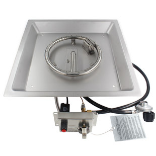 480mm Square Concave Brazier Heater System Gas Propane Liquefied Gas Low Voltage Stainless Steel Stove