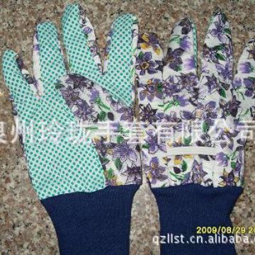 厂家LL05防滑棉点塑花园手套防护手套
