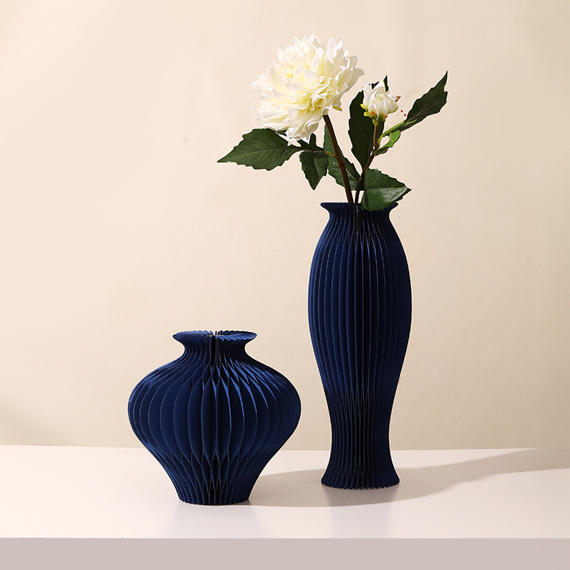 Cartones plegables creativos, flores de arte de papel, nuevos jarrones de arte de papel chino, flores, flores, flores secas, decoraciones de recipientes