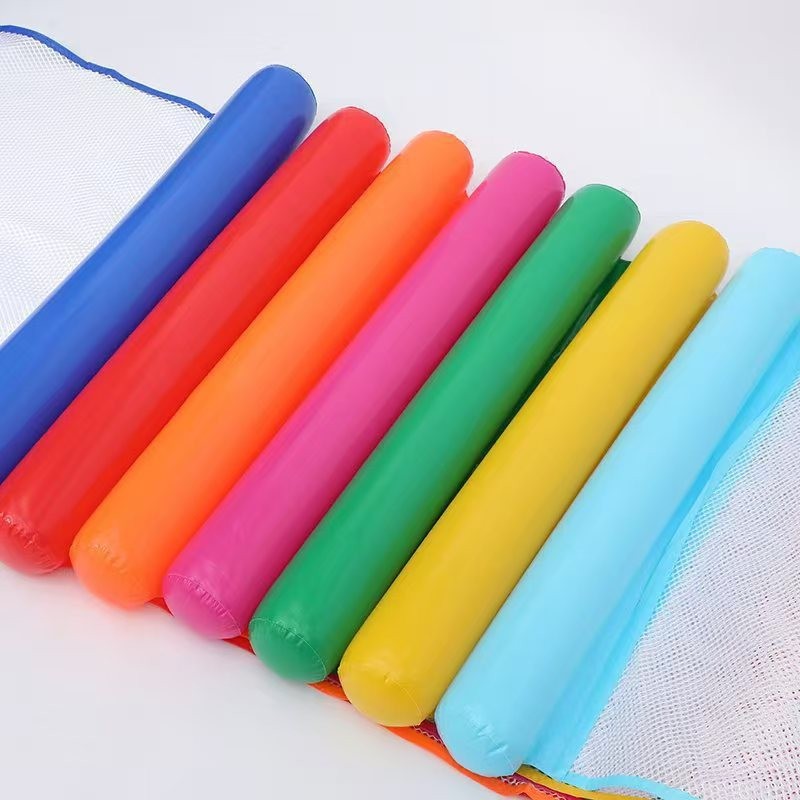 Nuevo producto transfronterizo, fila flotante inflable, clip de agua, respaldo plegable, cama flotante para piscina, cama inflable para fila flotante de tres tubos
