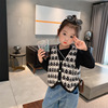 girl Korean Edition Wool Vest 2021 Autumn new pattern baby Western style sweater coat children Retro vest Cardigan