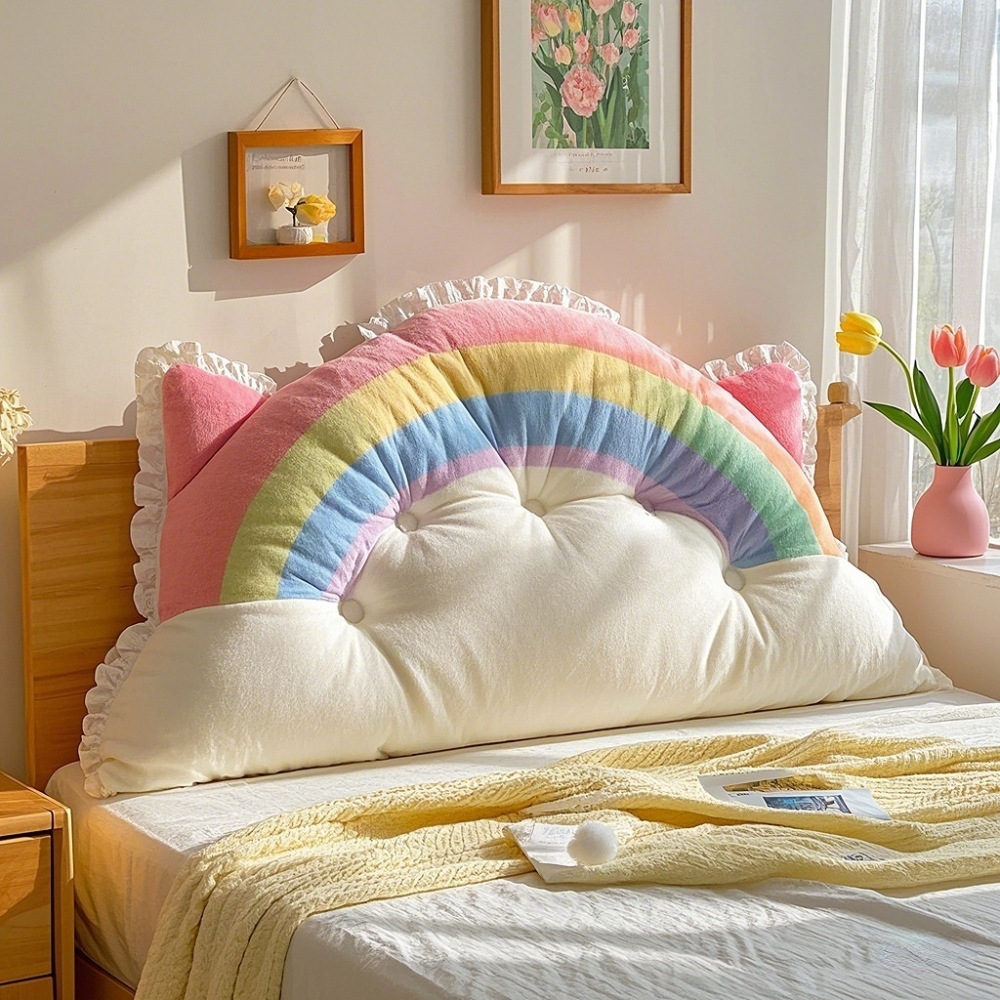 Children's Bedside Cushion Soft Bag Large Back Pillow Bedroom Princess Style Bed Anti-Collision Neck Protector Waist Pillow Cushion Cute