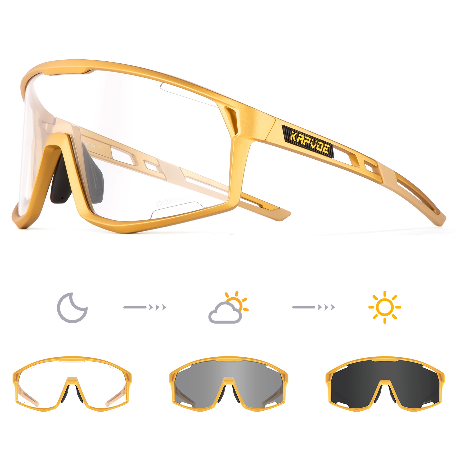 Gafas Fotocromáticas para Ciclismo de TR90, Fotocromático y Cortavientos, para Montañismo y Senderismo image 12