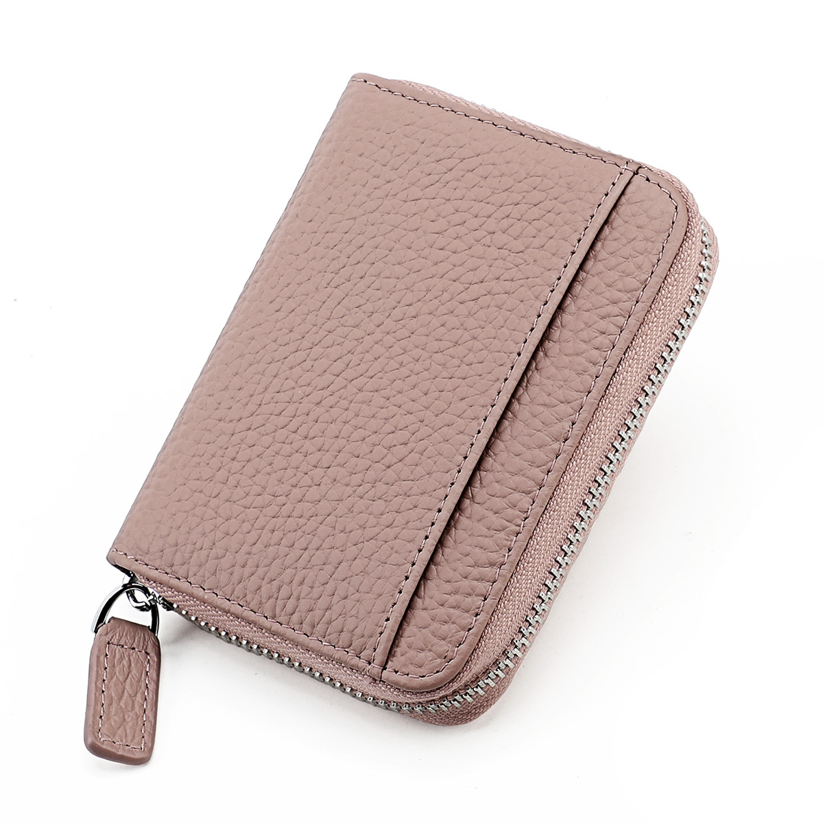 Unisex Solid Color Leather Zipper Wallets display picture 2