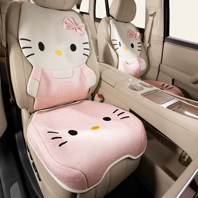 Seat cushion, seat cover all seasons, cartoon cute design - 1-piece-of-cotton-linen-kt-cat-backrest