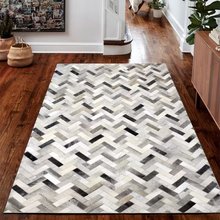 防牛皮地毯毛皮拼接地垫后现代轻奢风客厅地毯长方形满铺地毯批发