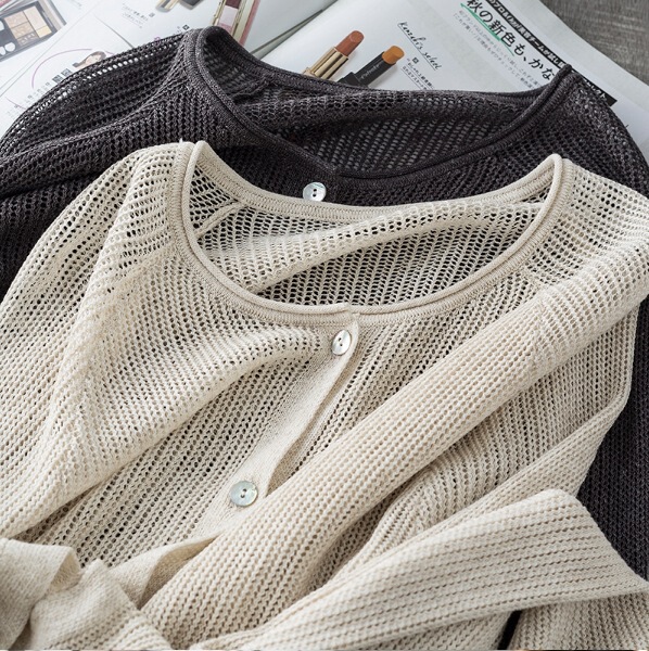 Lazy Style! Dreamcatcher Cardigan! Tencel Linen Hand-Picked Cut Out Knitted Cardigan Women's Air-Conditioned Sun Protection Shirt Lazy Style! Dreamcatcher Cardigan! Tencel Linen Hand-Picked Cut Out Knitted Cardigan Women's Air-Conditioned Sun Protection Shirt