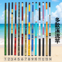 新款玻璃钢溪流竿 超轻硬便携式手竿2.7米-7.2米收缩小杆钓鱼竿