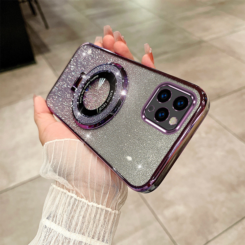 SKU-02-放大镜支架_透明紫色闪片