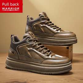 回力正品男鞋2025秋冬防水休闲板鞋增高覆古高帮皮鞋工装马丁靴男