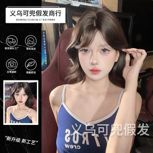 Can pocket cross-border wholesale wig women's daily online popular short hair curly hair lolita summer new natural full head cover fake