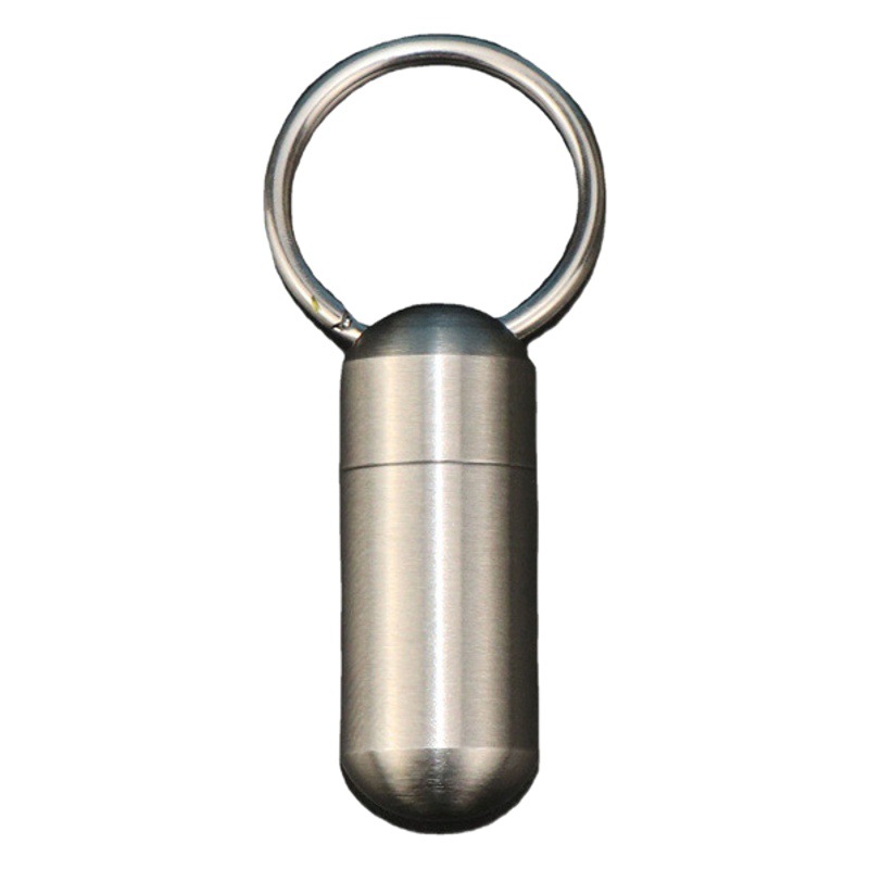 Acero inoxidable mini botella de la medicina portátil a prueba de humedad impermeable sellado almacén al aire libre cápsula EDCpillbox caja de la medicina