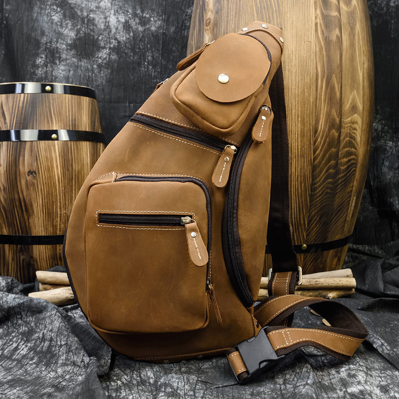 Cross-border Best-selling Genuine Men's Crossbody Shoulder Top-layer Cowhide Crazy Horse Leather Vintage Outdoor Sling_voghion.com