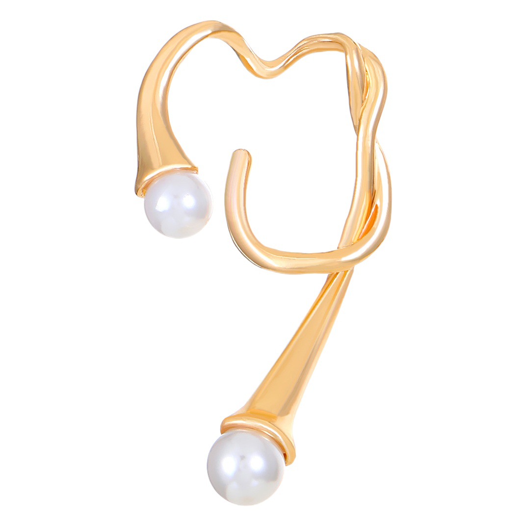 European and American isn pearl ear clip female irregular ear clip cold style earless earrings temperament ear bone clip earrings