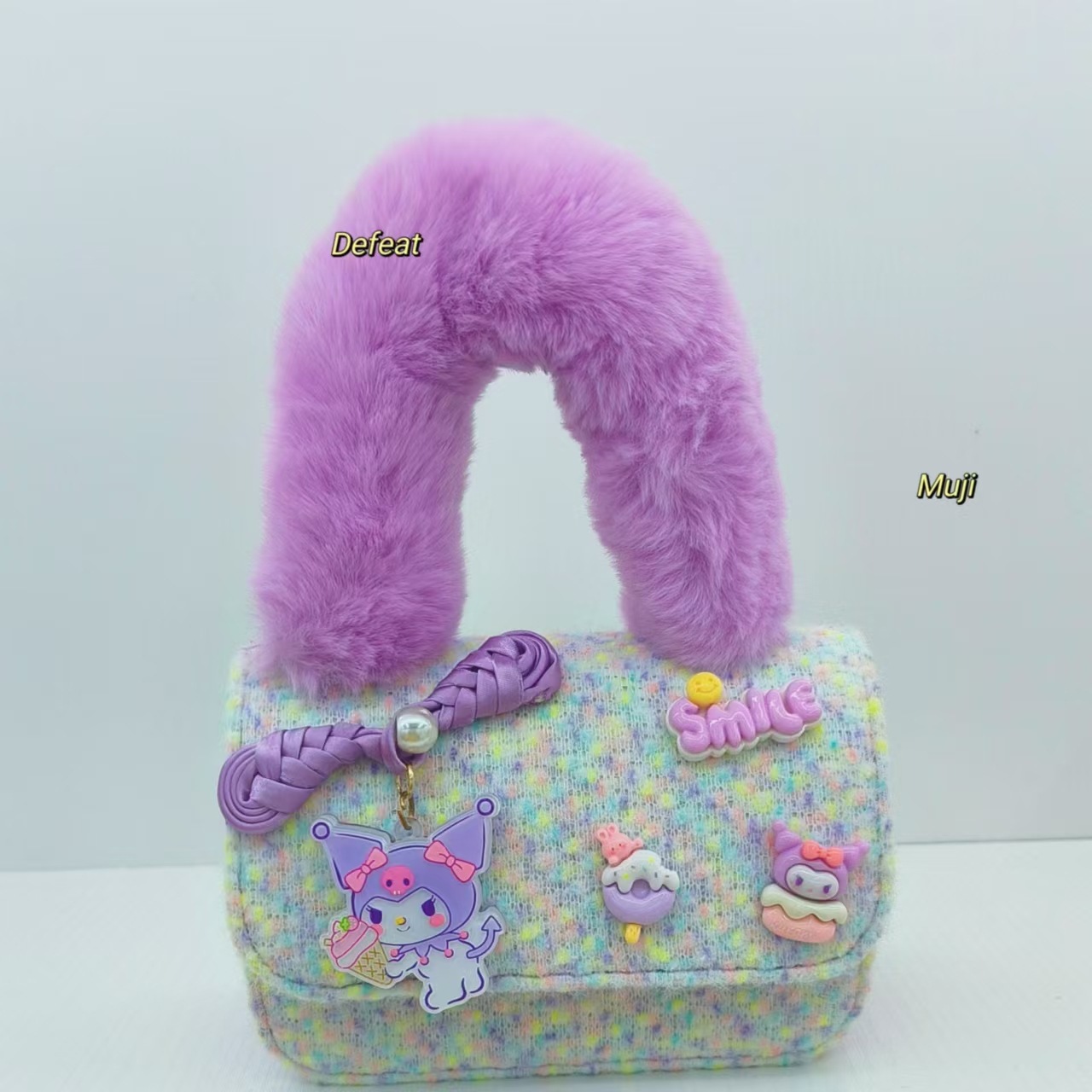 Bolso de peluche de estilo nacional, bolso de hombro para niños, bolso de cambio para niñas, bolso de moda, bolso cuadrado