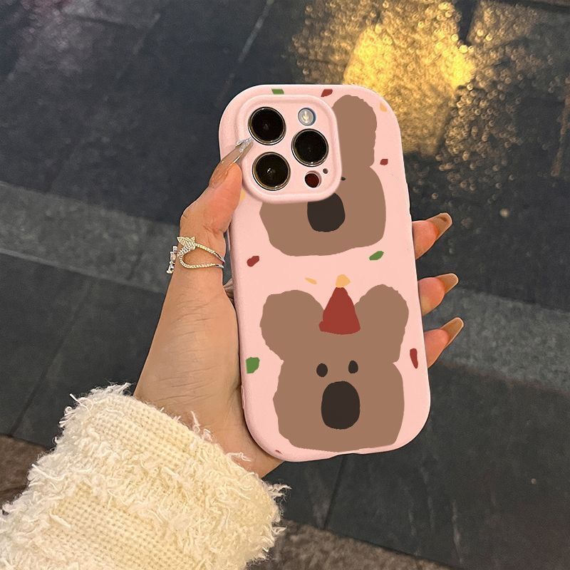 Cute Party Bear Iphone16Pro/14/13/12 Phone Case Se Apple Xr/Xsmax17Plus Soft