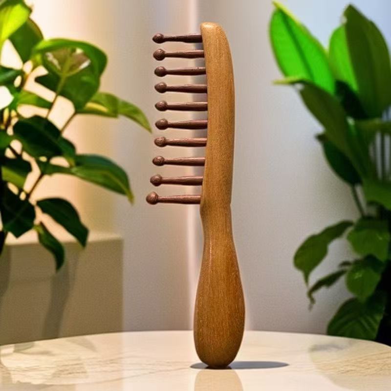 クロスボーダーロングハンドル単列美容スタイリングヘアコーム頭皮ワイドトゥースマッサージコームメイクアップチップテールコーム|undefined