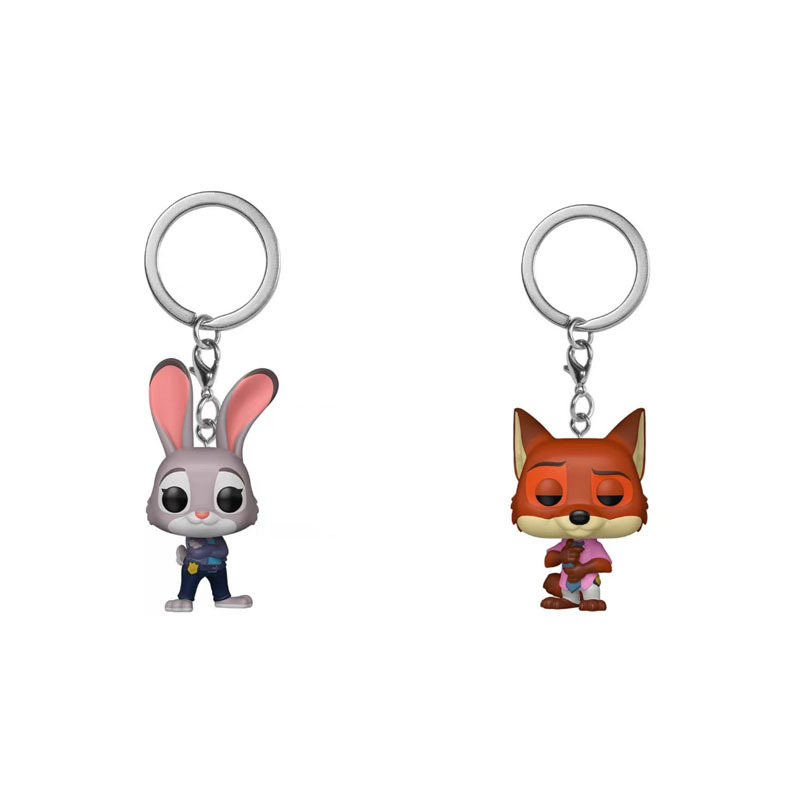 跨境热卖疯狂动物城2狐狸尼克兔子警官朱迪周边钥匙扣摆件公仔
