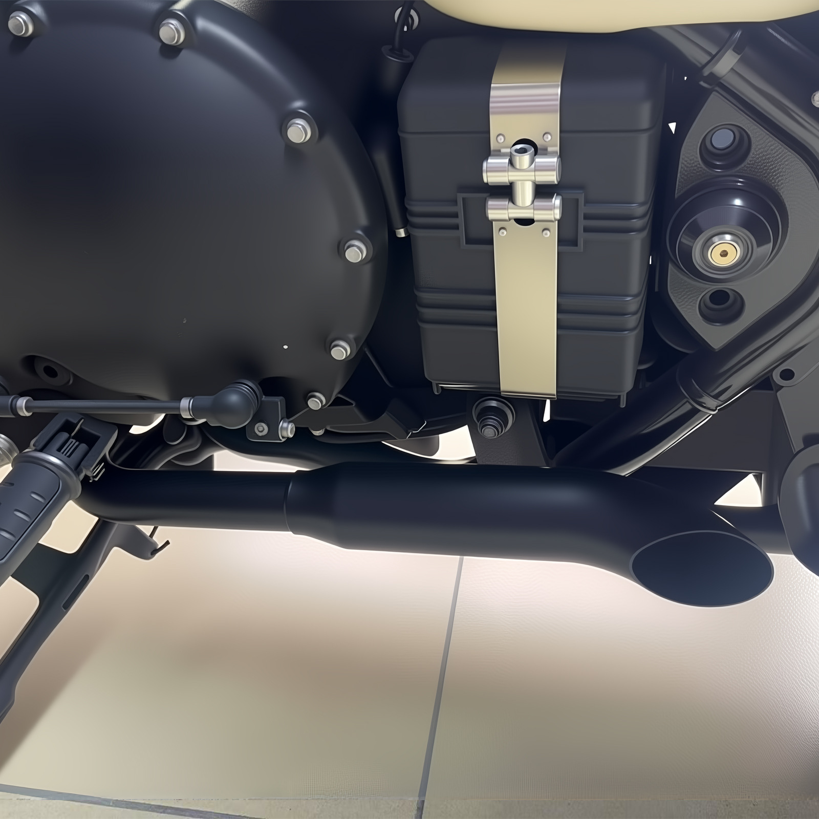 Suitable for Triumph Bobber Modified Motorcycle Exhaust Pipe Stainless Steel Exhaust Tail Section Exhaust 16-25 Years