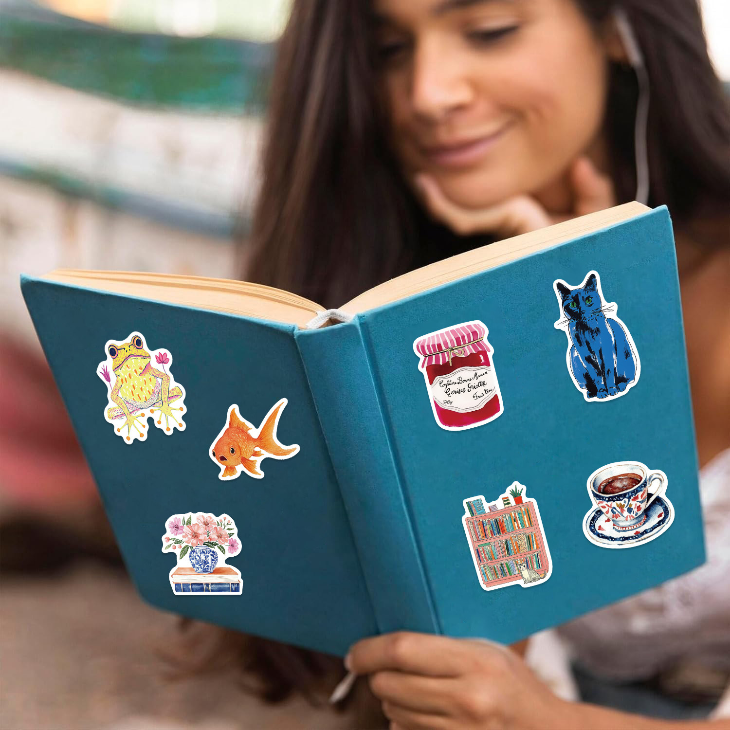 48g Weight Stickers Stationery Type 1 Set Quantity School, Graduation Occasion PVC self-adhesive Material Cartoon, Fruit Pattern Cute Style 1 Set Cartoon Fruit School Graduation PVC Self-adhesive Cute Stickers 6