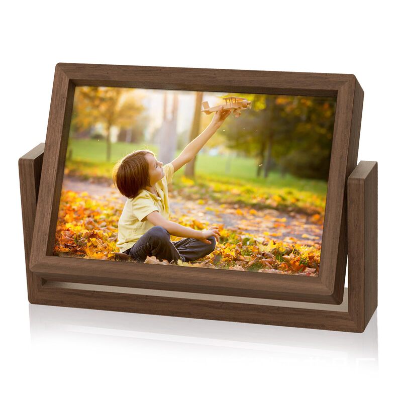 Wooden rotating photo frame desktop desktop floating frame photo frame simple wooden rotating photo frame factory direct supply