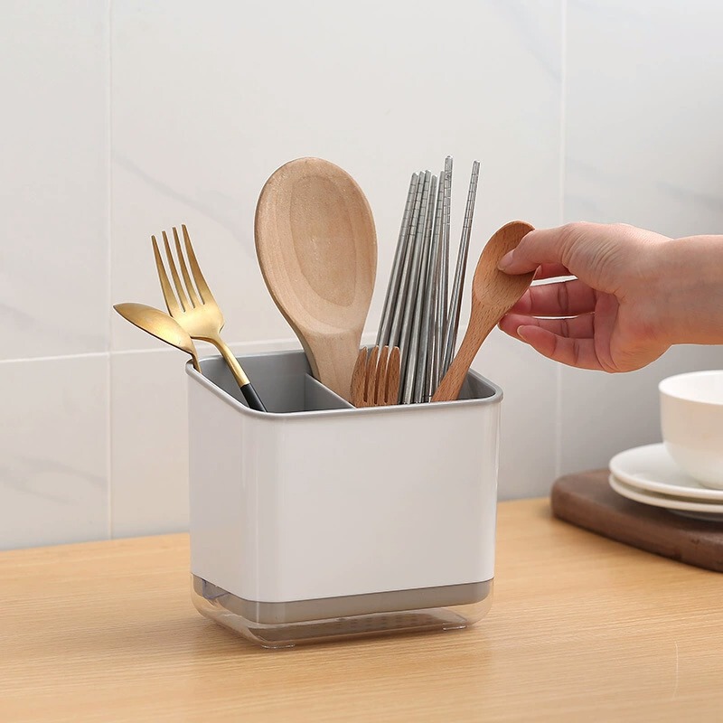 箸収納ボックス、水切り箸入れ、家庭用キッチンカウンタートップ、箸立て、食器、箸とスプーン収納ボックス|undefined