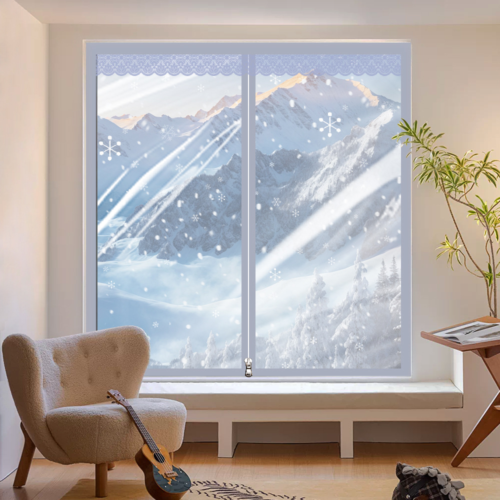 invierno cortina de aislamiento térmico a prueba de viento ventana de sellado de fugas de viento artefacto de viento tela de plástico gruesa anticongelante aislamiento frío
