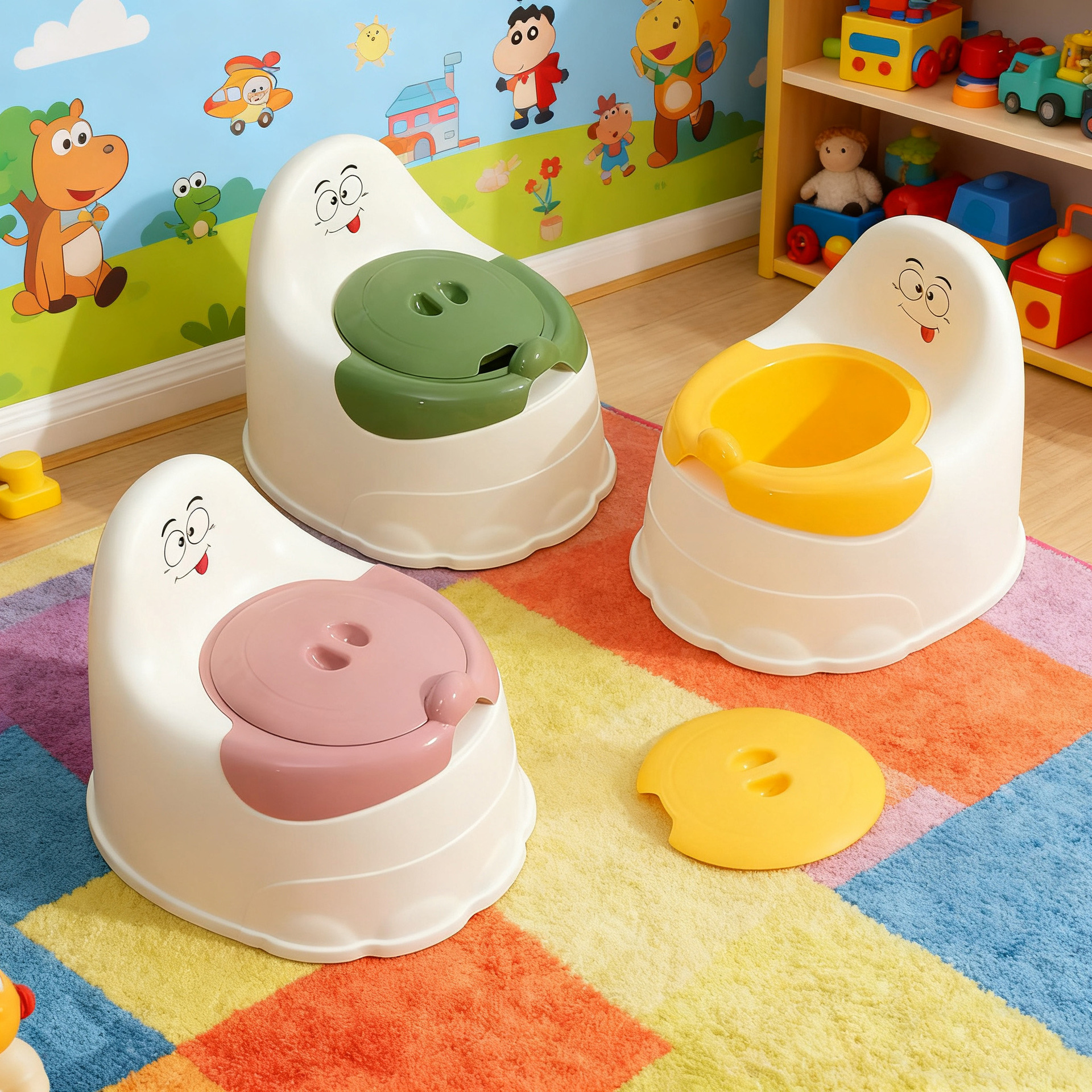 Children's Toilet, Male and Female Baby Toilet, Splash-Proof Heightened Potty, Urinal, Infant Kindergarten Special Training Toilet