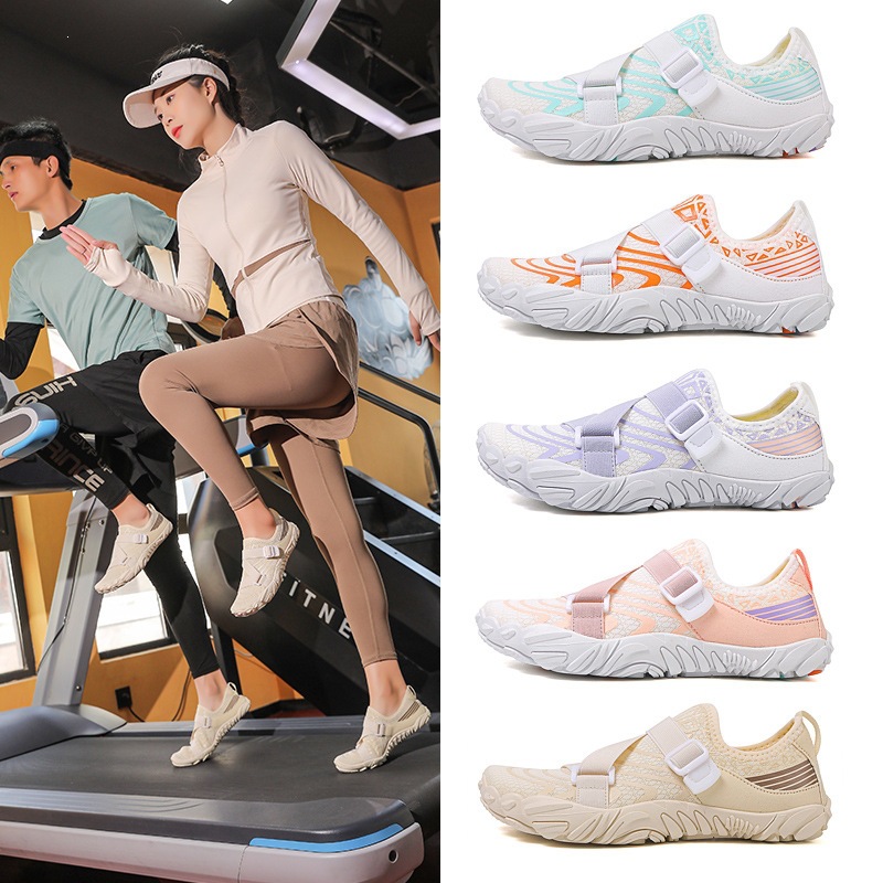 Nuevos zapatos multicolores de cinco dedos, zapatos de natación multifuncionales, zapatos para nadar, zapatos de entrenamiento de yoga para parejas, zapatos de entrenamiento de yoga para interiores