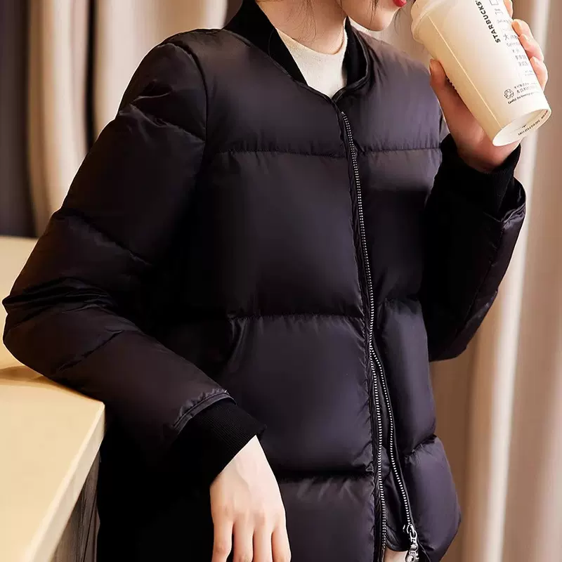 95白鹅绒棒球服羽绒服短款女装2025新款加厚外套休闲气质减龄冬季